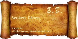 Benkes Dénes névjegykártya